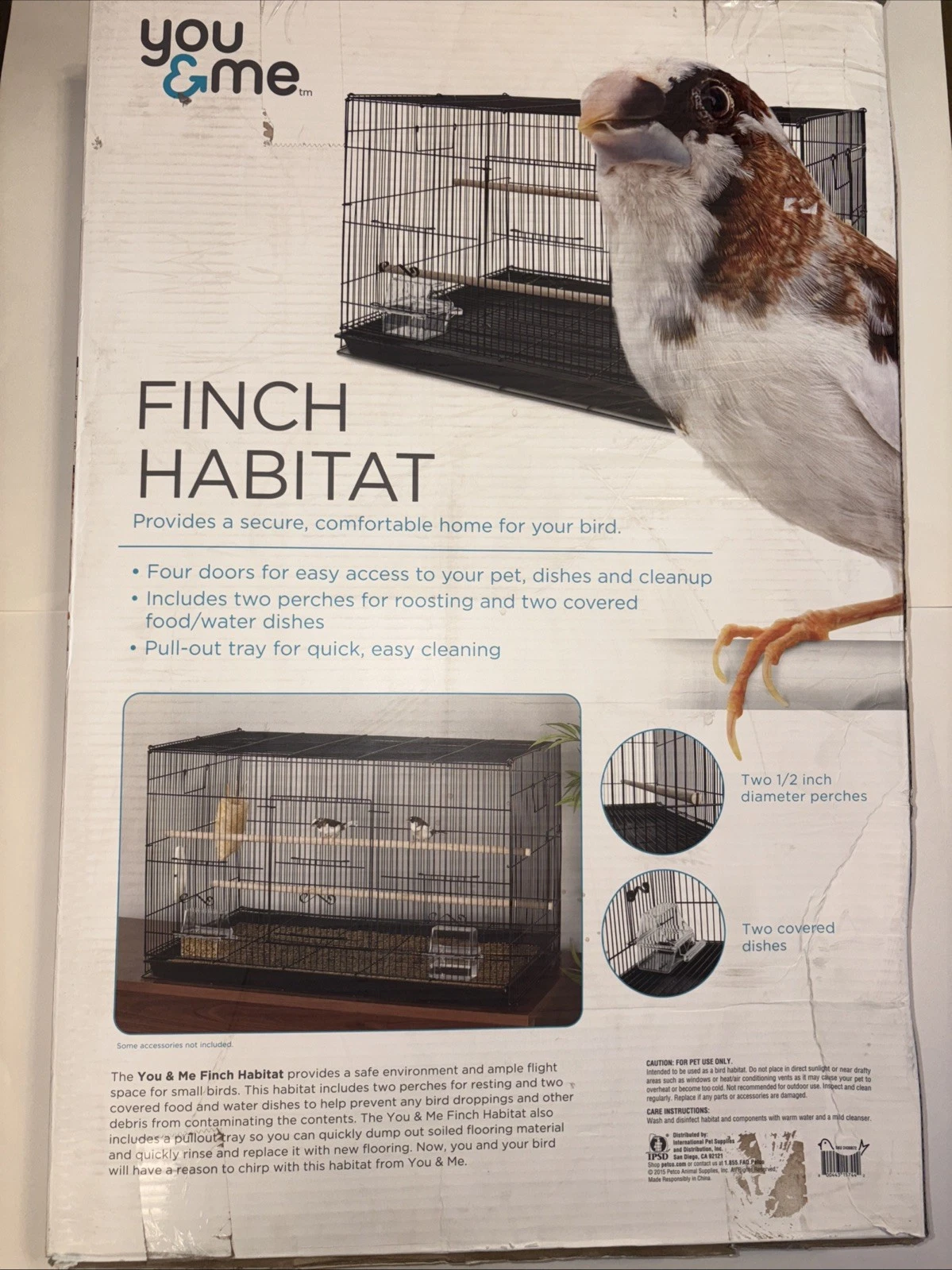 You&me Finch Habitat/Flight Cage For Small Birds 30x18x18 NIB
Opens in a new window or tab