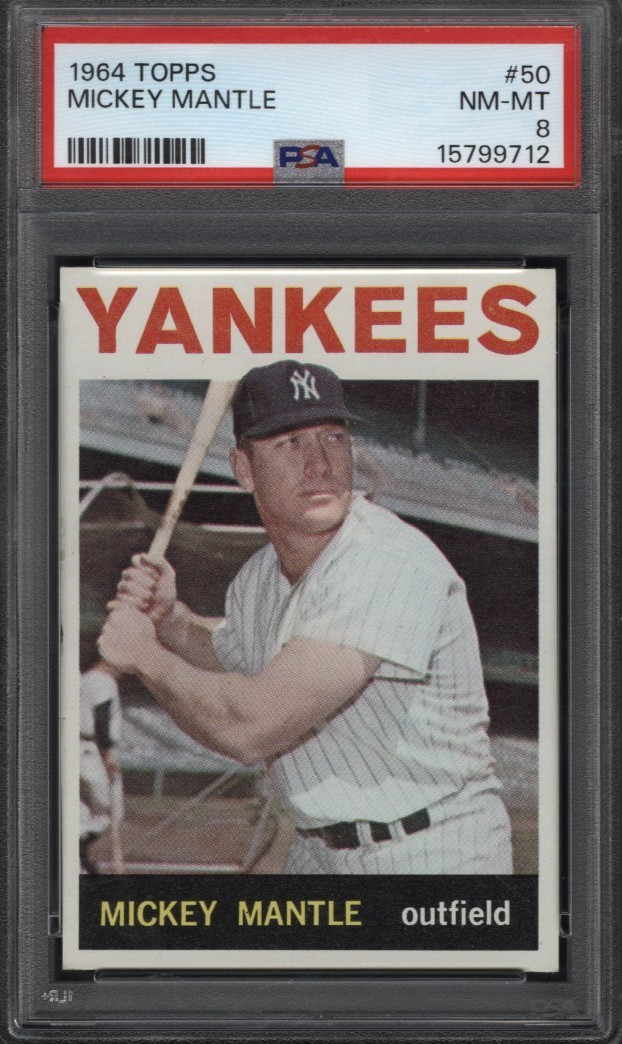 1964 Topps #50 MICKEY MANTLE New York Yankees PSA NM-MT 8+ & Centered!