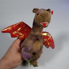 Ty Beanie Babies Scorch the Dragon 1998 Tie Dye Plush Iridescent Wings 4226