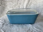 Vintage PYREX Ovenware Refrigerator Dish Turquoise Blue 502 B With Lid 502 C