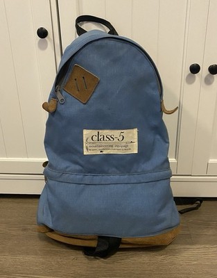 Vintage 70s Class-5 Backpack Daypack Leather Bottom Teardrop Rucksack RARE