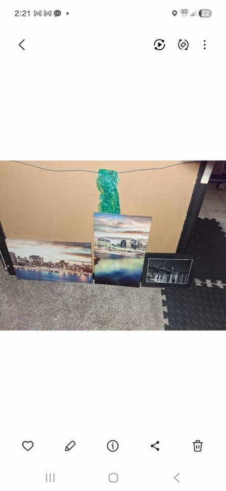 Lote de 4 arte de pared en lienzo Skyline Foto 2 de 4