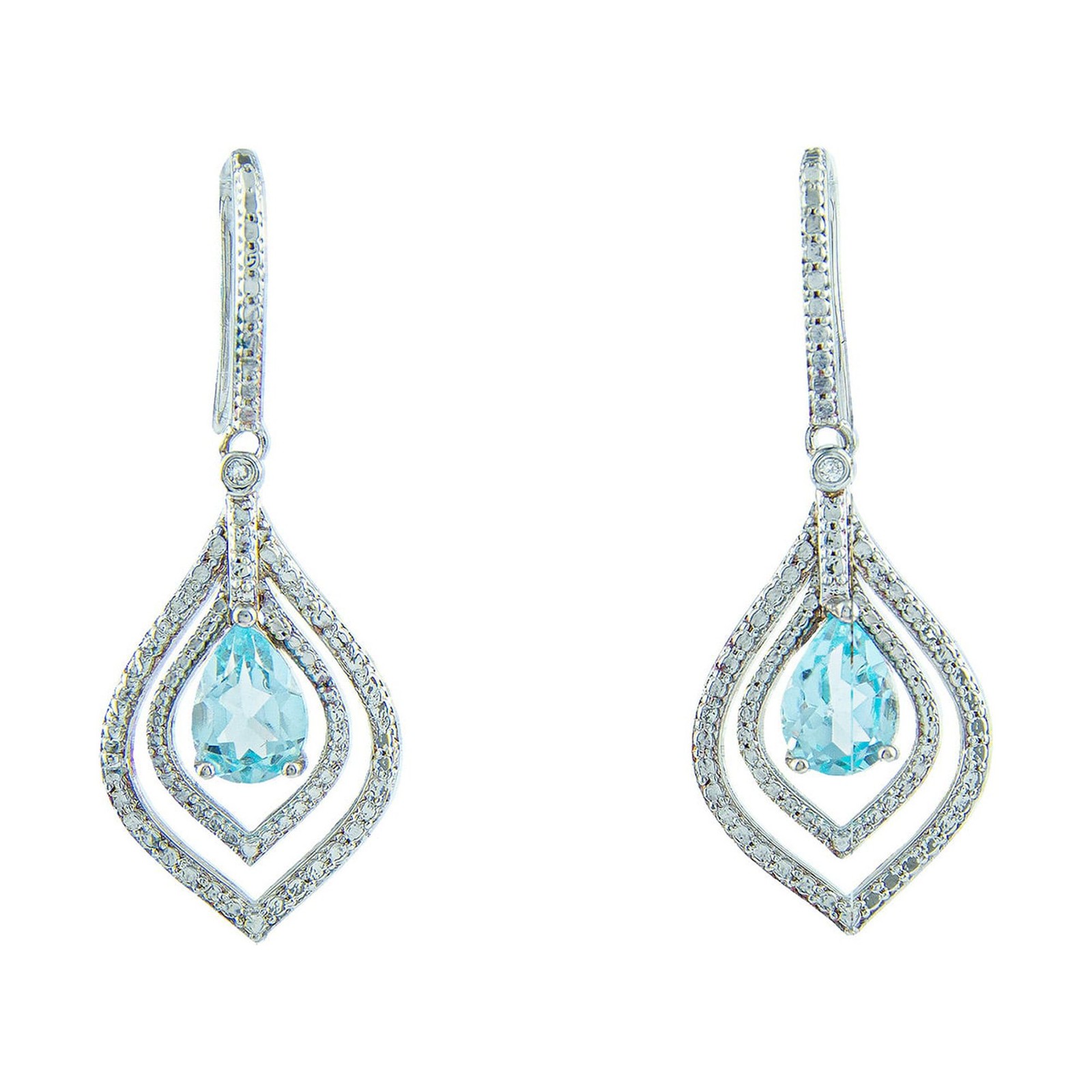 Набор сережек с каплевидными синими аквамаринами из платины Gold Coast с покрытием из 14 карат 2090₽