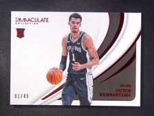 2023-24 Immaculate Victor Wembanyama #91 RC Rookie Red Variation 1/49 JSY #1/1