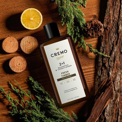 Cremo Heritage 2-in-1 Shampoo & Conditioner, Fresh Timber, 16 fl
