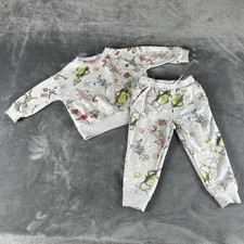 The Grinch 2 Piece Sweat Suit Baby Toddler 2T Joggers  Crewneck Gray