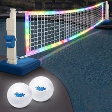 LED Pool Volleyball Net Set Light Up Pool Volleyball Game Set W/ 2 LED Water