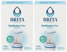 Brita Refillable Filtration 1 Reusable Filter Shell and 3 Refills 2x New