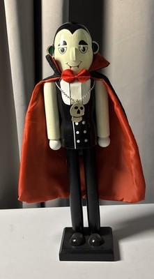 Wooden Dracula Vampire Nutcracker Halloween 14.5in Tall