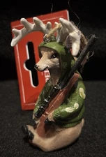 Hunter Deer Red Shed Christmas Ornament