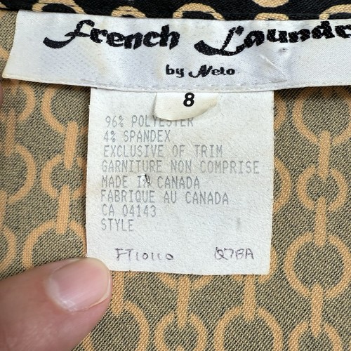 Vintage French Laundry by Neto Mod Shift Button Down Brown Link Shirt Size 8 - Picture 11 of 20