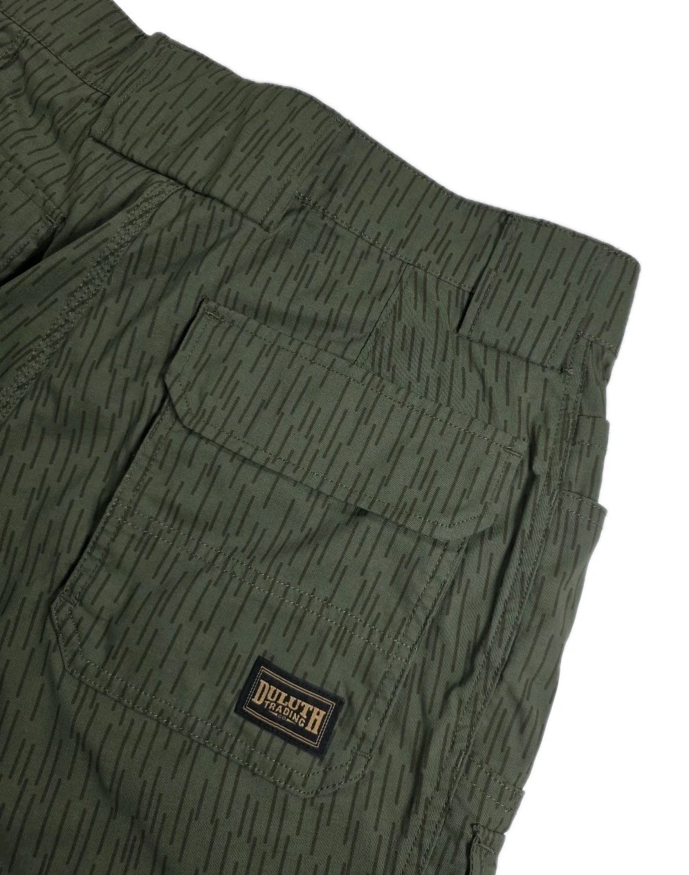 Duluth Trading Pants Mens 36X32 Green Rain Water Flex Dry On The Fly Cargo