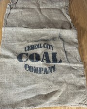 Vintage Burlap Sack Cereal City Coal Company Battle Creek MI Farm Decor 40”x24”