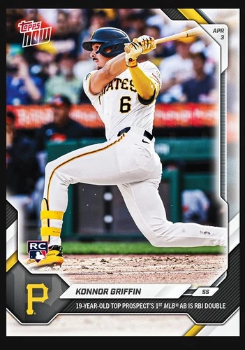 2026 Topps Now Konnor Griffin RC Rookie Card 1st MLB AB is RBI Double Presale