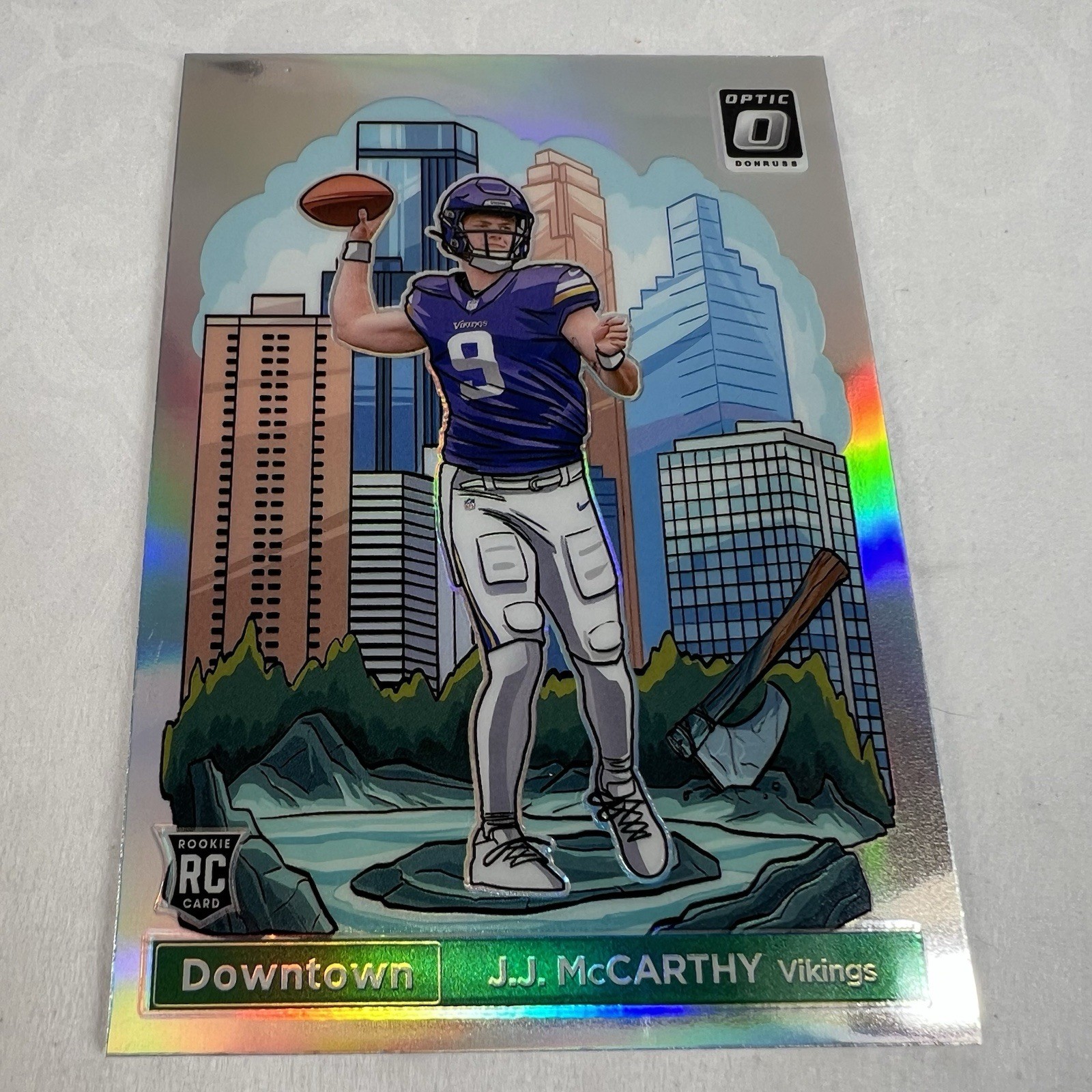 2024 Donruss Optic Downtown #11 JJ McCarthy Vikings RC Rookie Case Hit *SEE DESC
