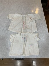 Lot 2 Vintage Baby Jackets/shirts Pink Blue Yellow Embroidered