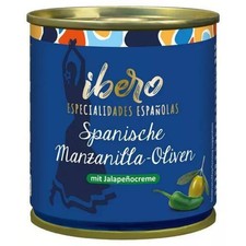 ibero Grüne Manzanilla Oliven mit Jalapeñocreme, 200g