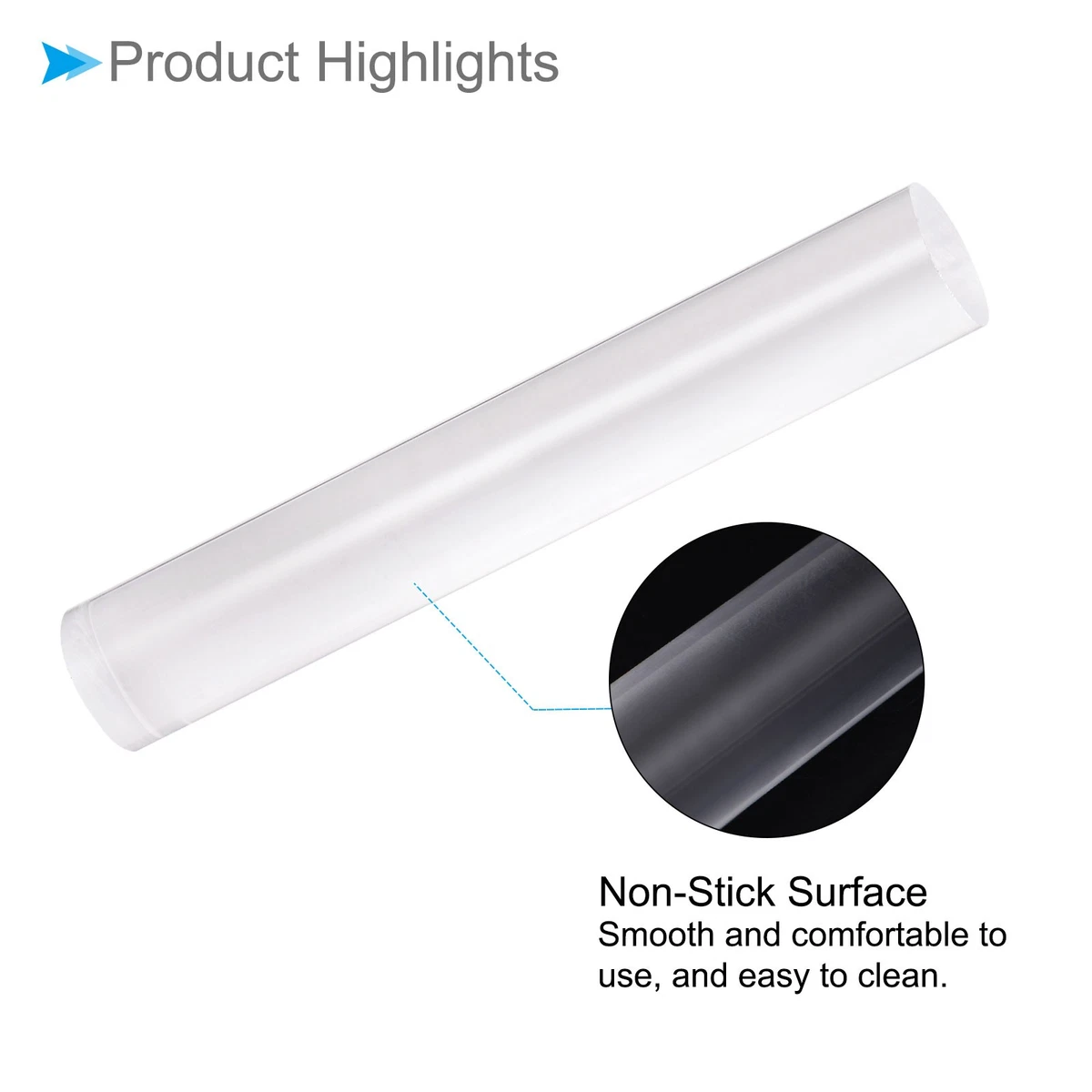Acrylic Clay Roller 6 Inch x 1 Inch for Clay Foam Transparent