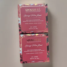 2x Spongelle Boxed Flower - Cherry Tonka Musk –Body Wash Buffer Private Reserve