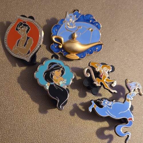 Disney Aladdin Pin Set Of 5 - Perfect For Collectors And Trading