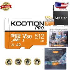 High Speed 512GB Micro SD Card A2 V30 170MB/s 4K UHD Waterproof