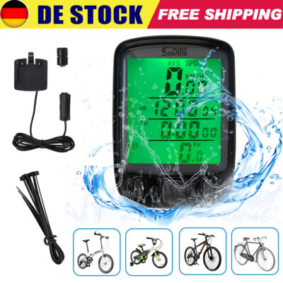 Fahrradcomputer Tachometer LCD Tacho Fahrrad Kilometerzähler Radfahren Schwarz