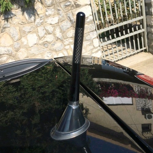 4.7" Car Antenna Carbon Fiber Radio FM Antena Black Kit Universal Screw USA HotN - Picture 3 of 13