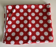 Fabric Remnant Sewing Quilting Red Dots 26” x 44”