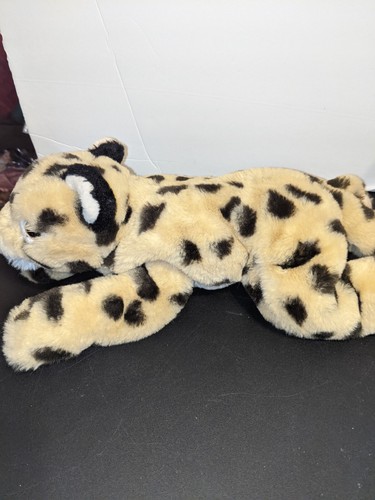 FAO Schwarz Tan Cheetah Black Spots 10" Plush Stuffed Animal Realistic - Picture 2 of 5