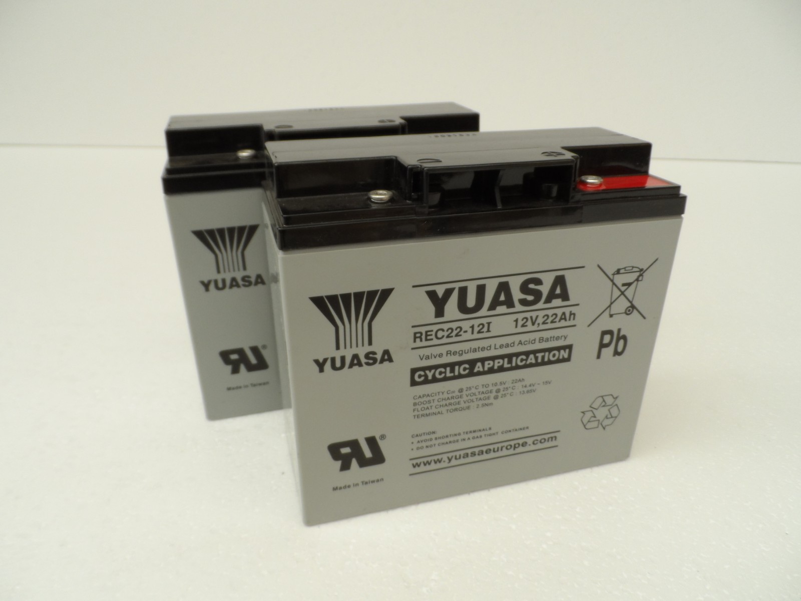 PAIR OF 12V 22AH YUASA MOBILITY SCOOTER BATTERIES UPGRADE FOR 17AH