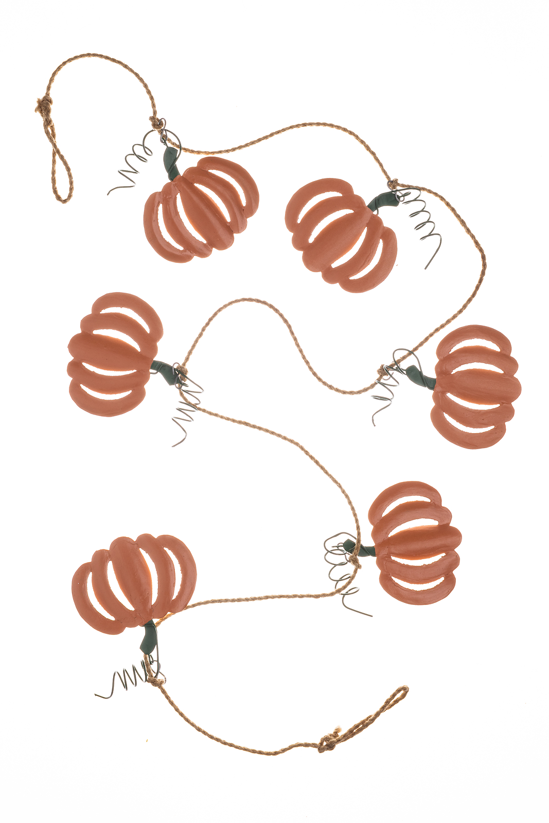 Halloween Decoration Shoeless Joe Metal Pumpkin Garland for the Home with Twine