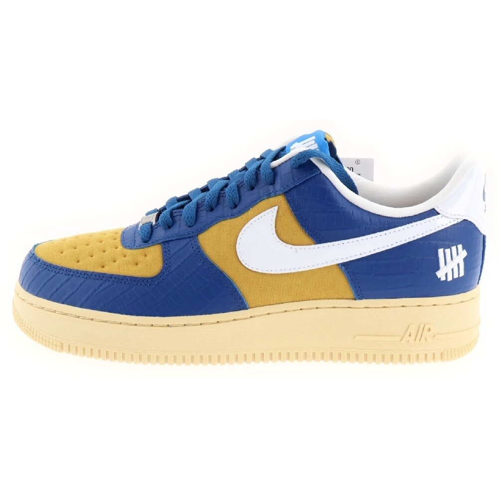 NIKE Men 10.0US   Undefeated Air Force 1 Low Cut Sneakers Blue/Yellow Us10
