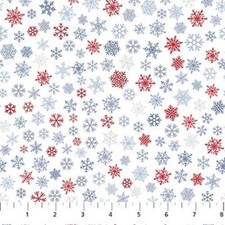 Little Donkey's Christmas Flannel By Northcott - White Snowflakes  F25332-10