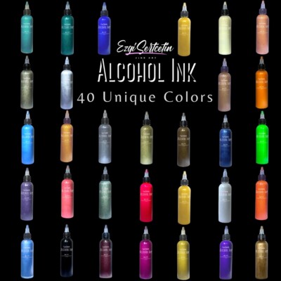 Premium Alcohol Ink|Metallic|Vibrant|High Saturated Unique Colors|4oz by volume