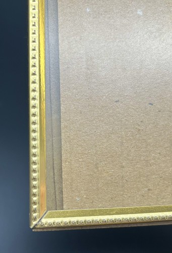 Vintage Double 3.5 x 5" Gold Metal Photo Picture Frame 1970's Decor Beaded Edge - Picture 4 of 6