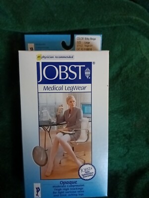 JOBST Medical Thigh High Compression Stockings, Beige, Large 15-20 mmHg,...