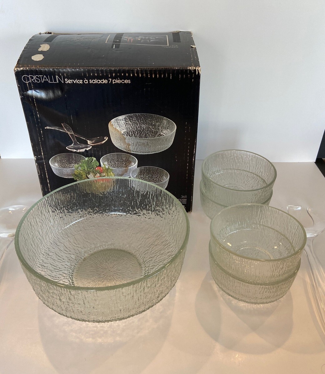 Salad Serving Bowl Set Glass Glass And Wood Salad Bowl Domensi Pcs