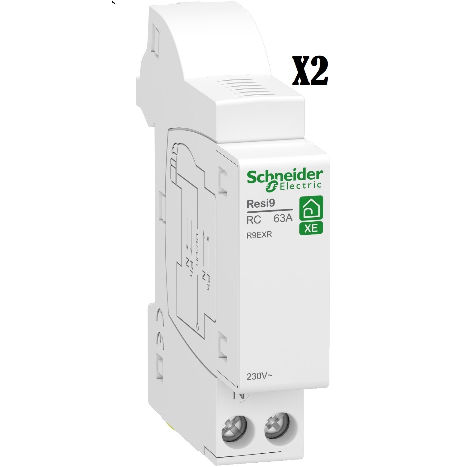 Module de repiquage Schneider Resi9 XE 63A R9EXR embrochable pour tableau électrique résidentiel