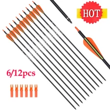 26 28 Inch 12PCS Carbon Archery Arrows Hunting for Archery Compound&Recurve Bows