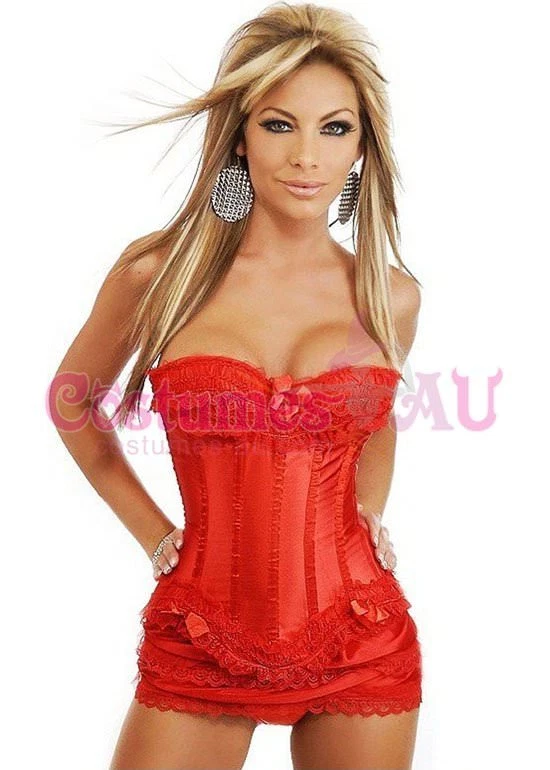 Damas Burlesque Deshuesado Corsé Disfraz de Vestir Con Cordones Bustier  Foto 3 de 4