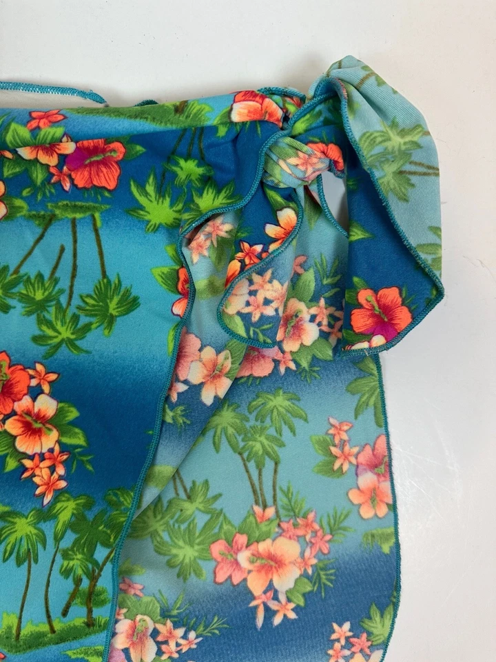 Falda de Natación Sarong Vintage Años 90 Encubrimiento Talla Única Lateral Corbata Hibisco Tropical Pinup Foto 4 de 4