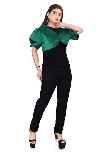 Satin Cropped Bolero Koti Kurzarm Damen Bolero Cardigan Bolero Jacke S109 - Bild 114 von 210