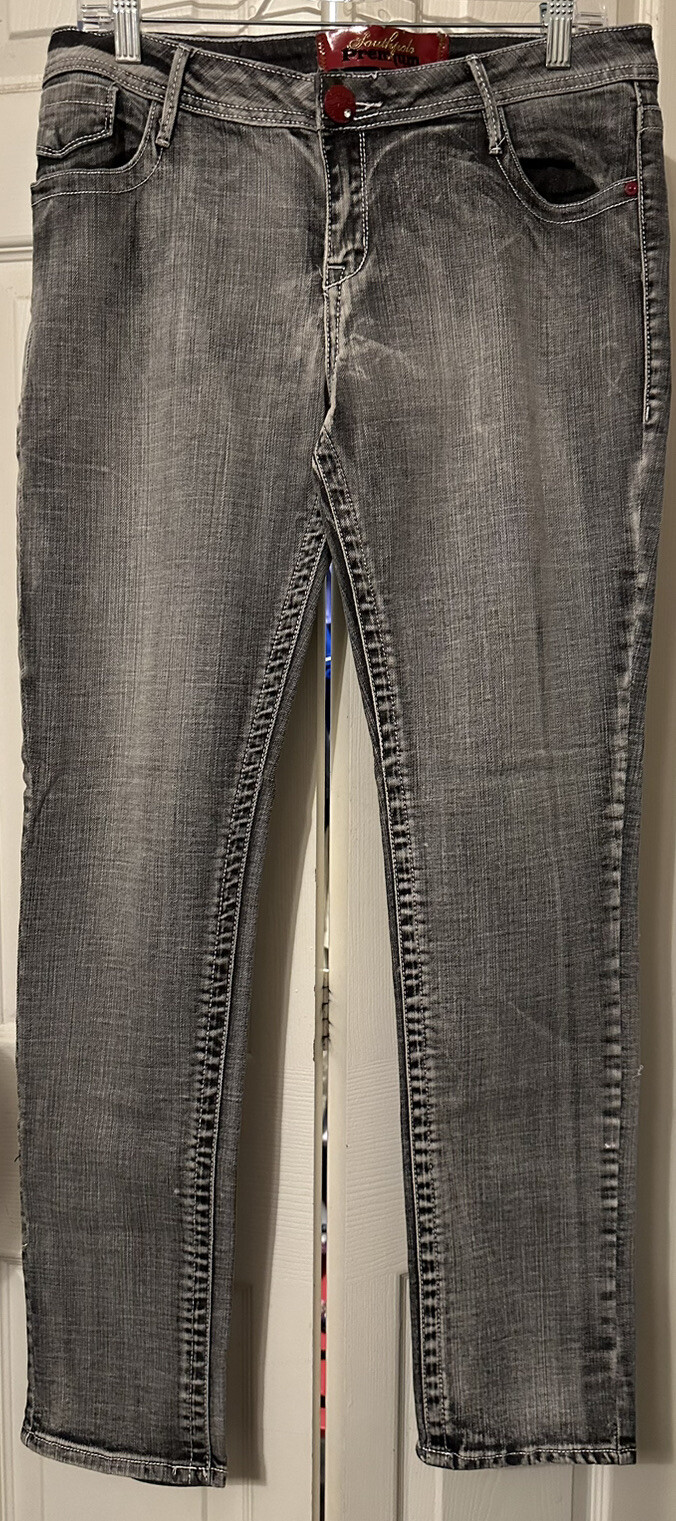 Southpole Premium Womens Juniors Embroidered Heart Pocket Jeans Size 13