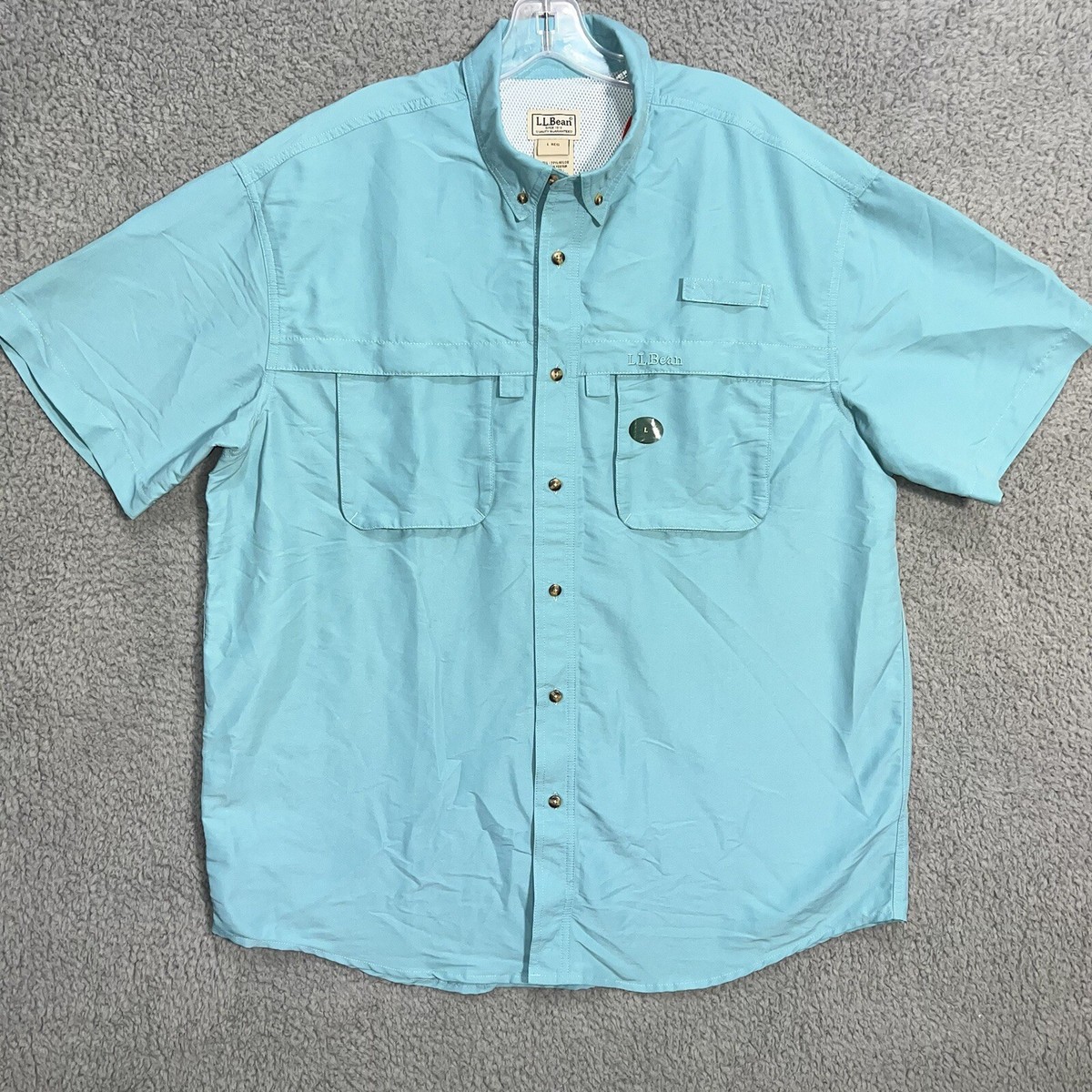 NWT LL Bean Shirt Men's Size L Green Wear Sun UPF 50+ Smart