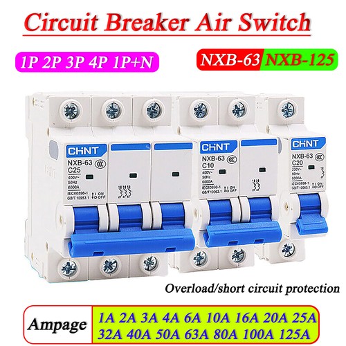 AC NXB Circuit Breaker Air Switch 1P 2P 3P 4P 1P+N 1A 2A 3A 4A 6A 10A to 125A - Picture 2 of 12