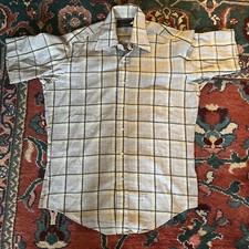 VTG 50's 60's 70  s Sears Perma Prest Plaid Short Sleeve Button Down Shirt Value