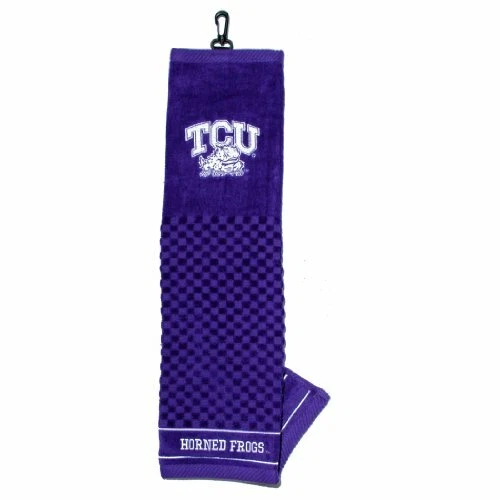 TEAM GOLF TCU Horned Frogs NCAA Tri-Fold Embroidered Golf Towel,NEW