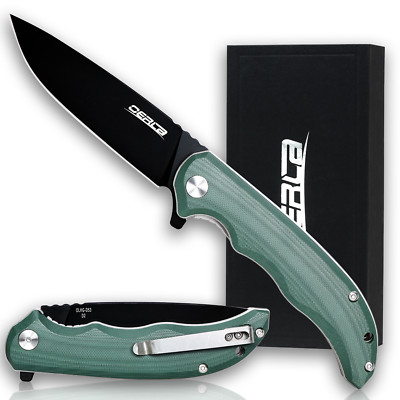 OERLA 8.9'' Medium Size Folding Pocket Knife with D2 High Carbon Steel Green