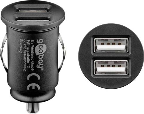 Dual USB Car Charger Dual USB Ports Max. 12W/2.4A 12/24V Polybag - Picture 1 of 5