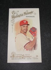 2014 Allen & Ginter GIO GONZALEZ #68 Mini Glossy Variant #1/1 Nationals BREWERS